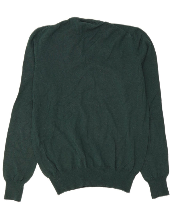 Fred Perry Mens V-Neck Jumper Sweater Medium Green Wool