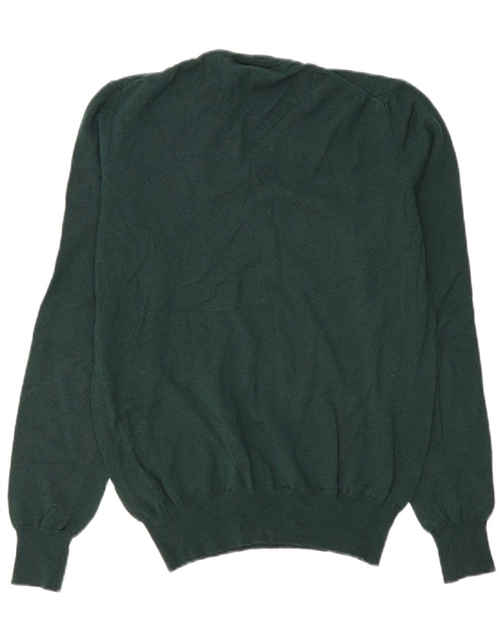 Fred Perry Mens V-Neck Jumper Sweater Medium Green Wool