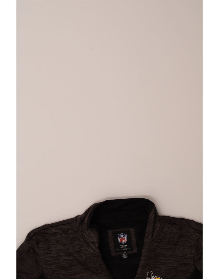 NFL Womens Vikings Tracksuit Top Jacket UK 16 Large Grey Colourblock Vintage NFL and Second-Hand NFL from Messina Hembry 