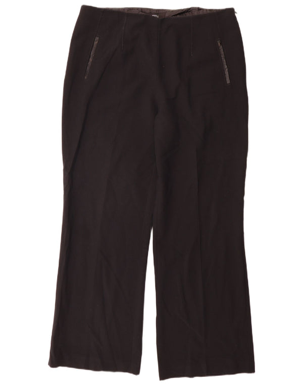 Marks & Spencer Womens Wide Leg Casual Trousers UK 16 Large W34 L31 Black