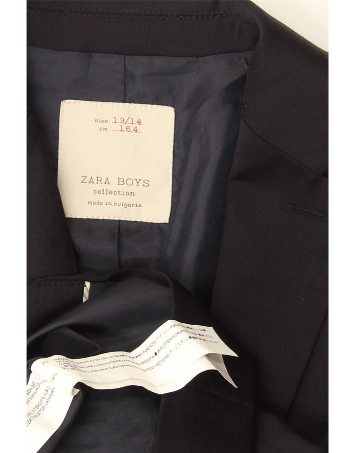 Zara Boys 2 Button Blazer Jacket 13-14 Years Navy Blue Polyester
