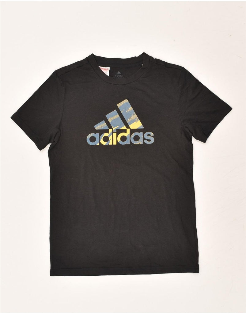 ADIDAS Boys Graphic T-Shirt Top 11-12 Years Black Cotton | Vintage Adidas | Thrift | Second-Hand Adidas | Used Clothing | Messina Hembry 