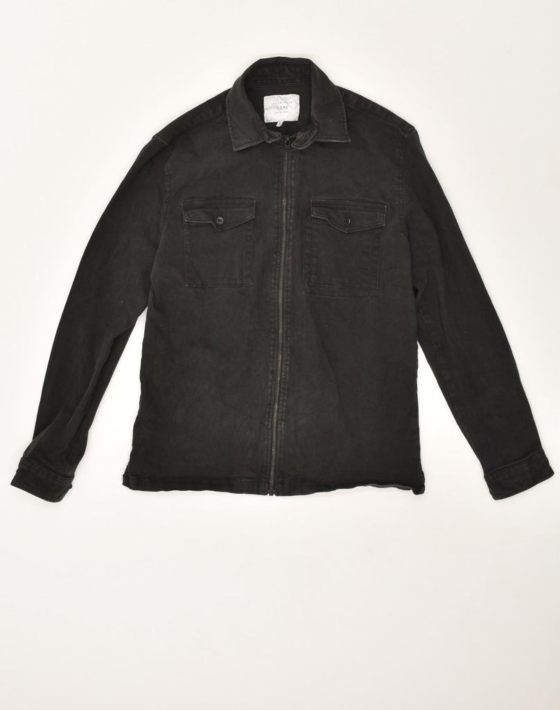 JACK & JONES Mens Slim Denim Jacket UK 38 Medium Black Cotton | Vintage Jack & Jones | Thrift | Second-Hand Jack & Jones | Used Clothing | Messina Hembry 