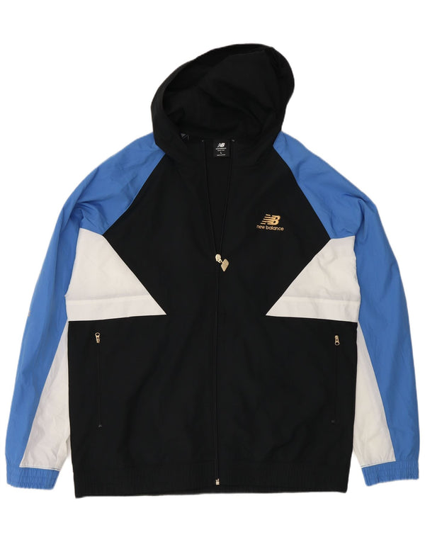 New Balance Mens Graphic Tracksuit Top Jacket Large Black Colourblock