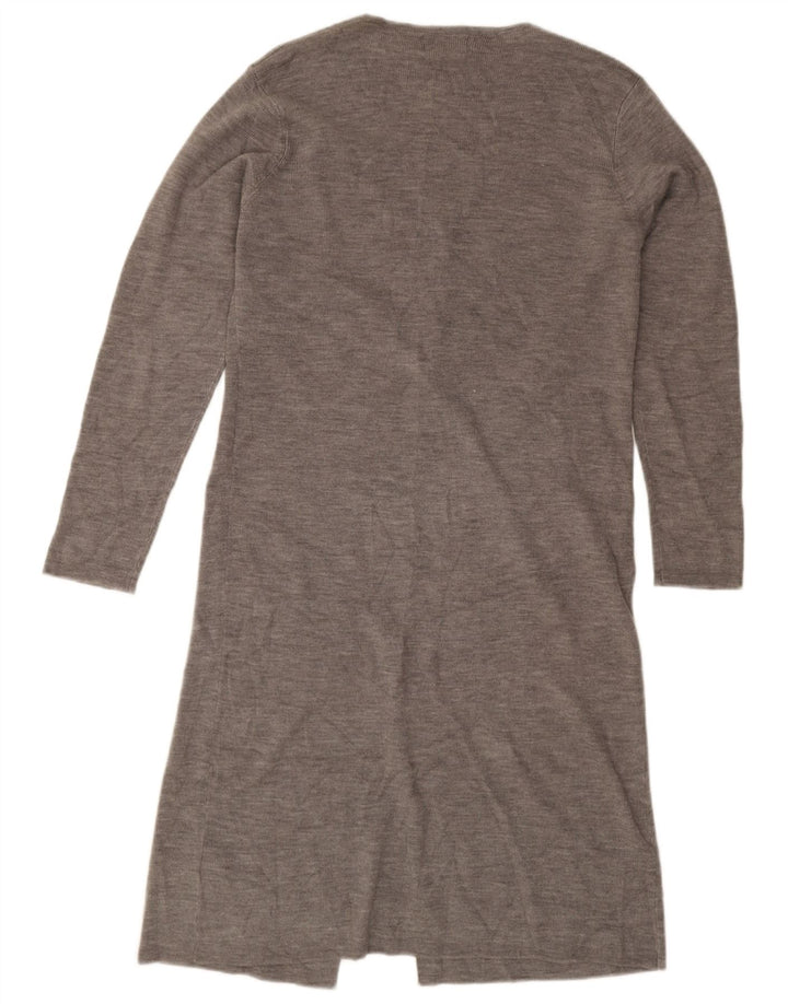 Essentials Womens Longline Cardigan Sweater UK 14/16 Large Grey Acrylic