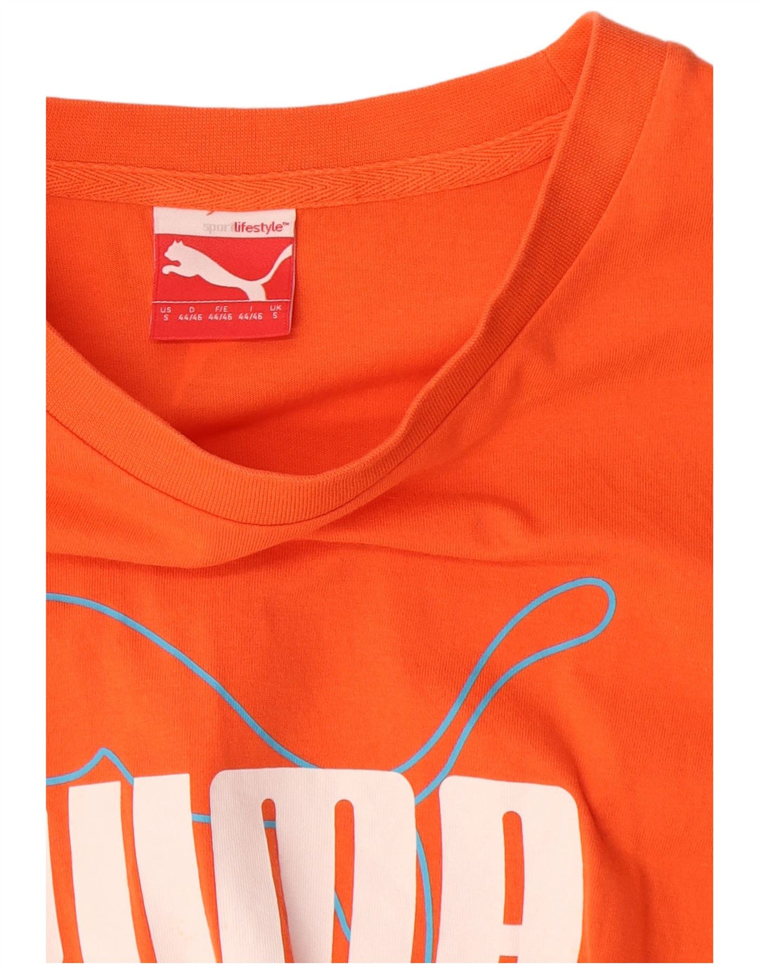 Puma Mens Graphic T-Shirt Top Small Orange