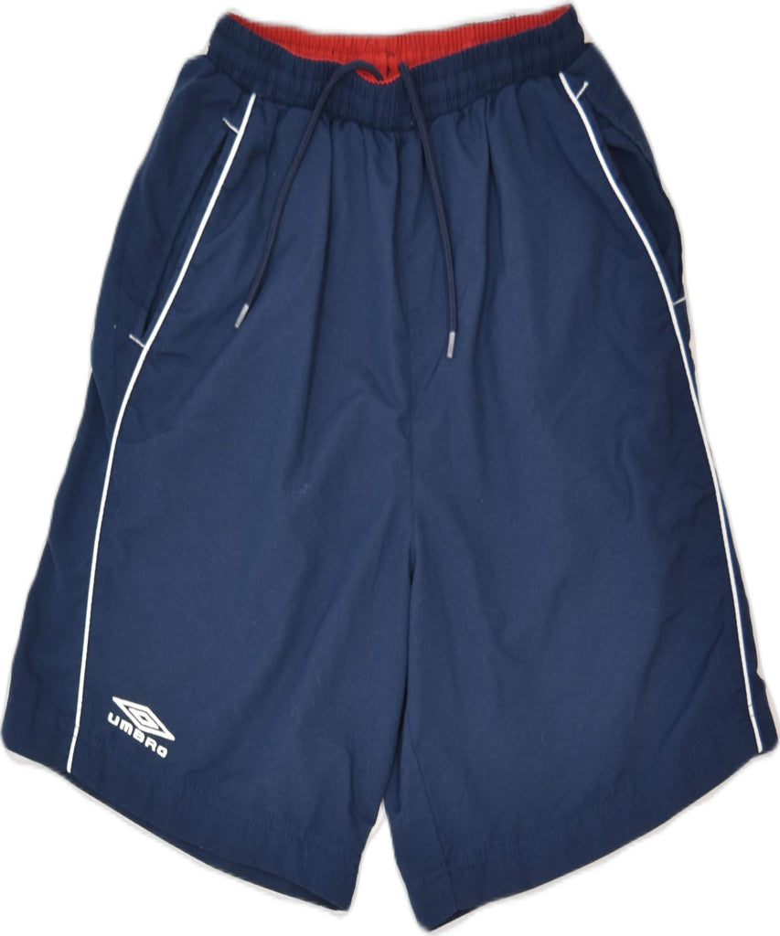 UMBRO Boys Sport Shorts 11-12 Years XL Navy Blue Polyester | Vintage | Thrift | Second-Hand | Used Clothing | Messina Hembry 