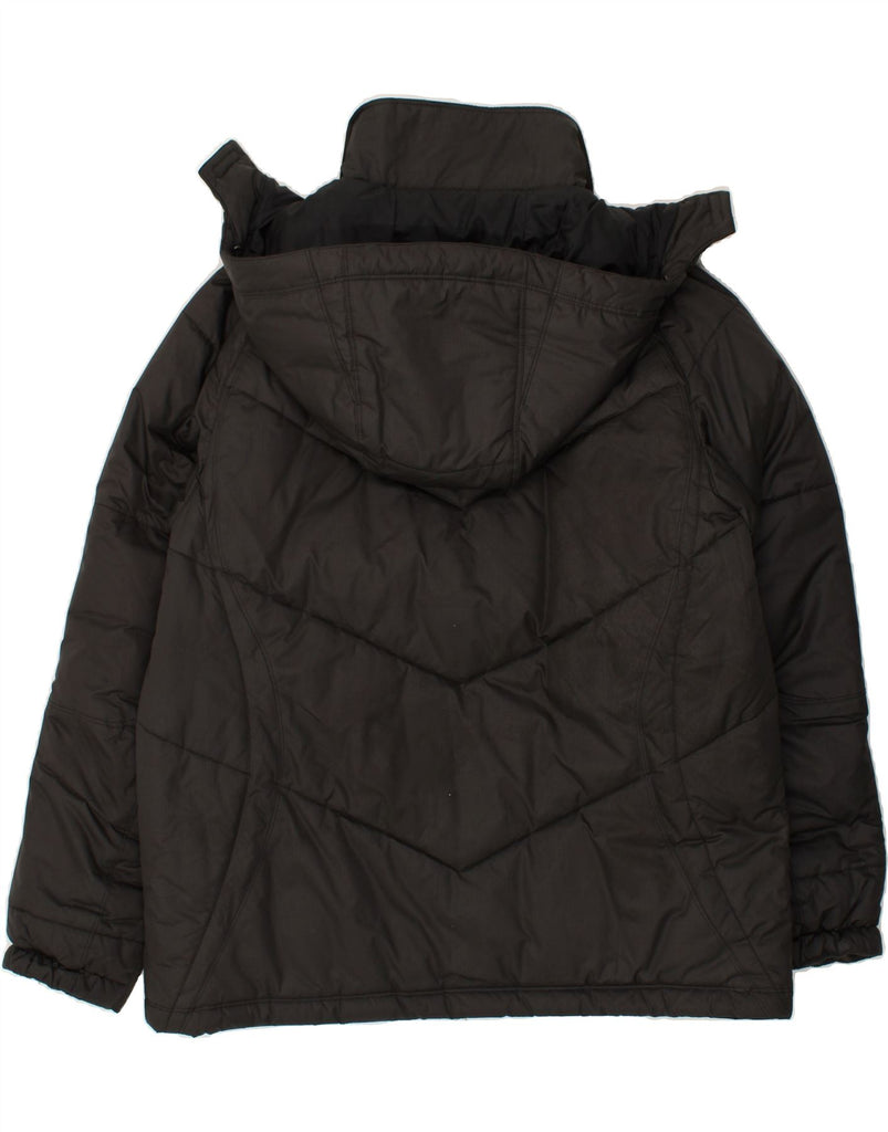 NIKE Mens Hooded Padded Jacket UK 42/44 Large Black Polyester | Vintage Nike | Thrift | Second-Hand Nike | Used Clothing | Messina Hembry 