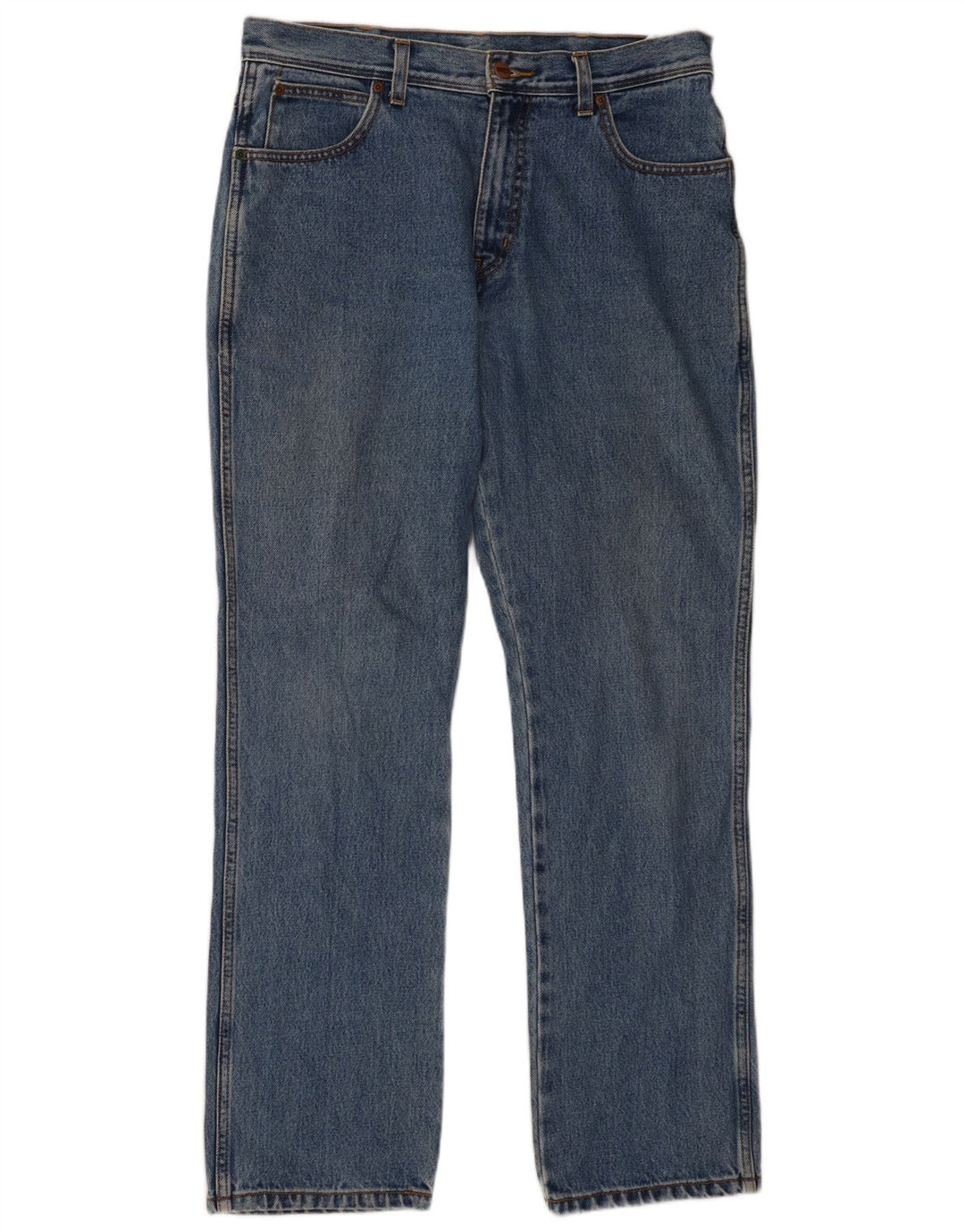 Wrangler Mens Regular Fit Straight Jeans W34 L32 Blue Cotton