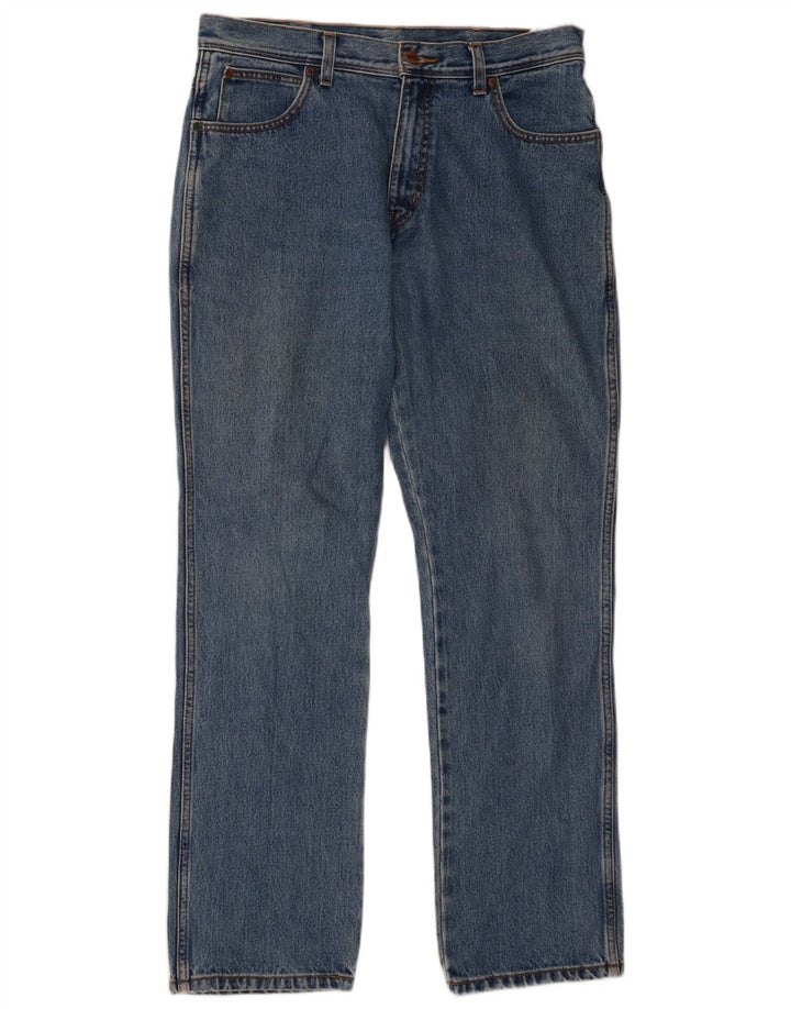 Wrangler Mens Regular Fit Straight Jeans W34 L32 Blue Cotton