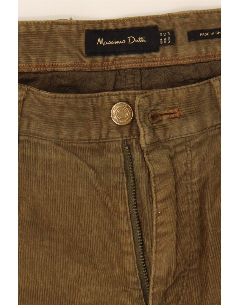 MASSIMO DUTTI Womens Straight Corduroy Trousers EU 40 Medium W31 L26 Khaki Vintage Massimo Dutti and Second-Hand Massimo Dutti from Messina Hembry 