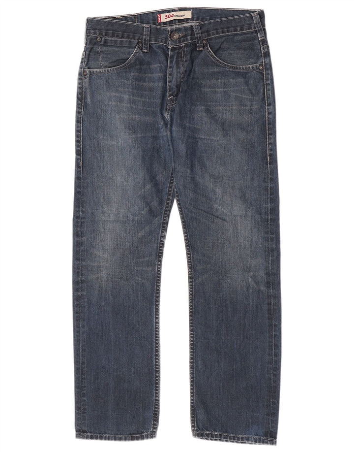 Levi's Mens 504 Straight Jeans W32 L27 Blue Cotton
