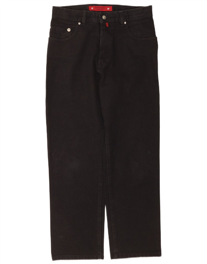 Pierre Cardin Mens Straight Jeans W33 L30 Black Cotton
