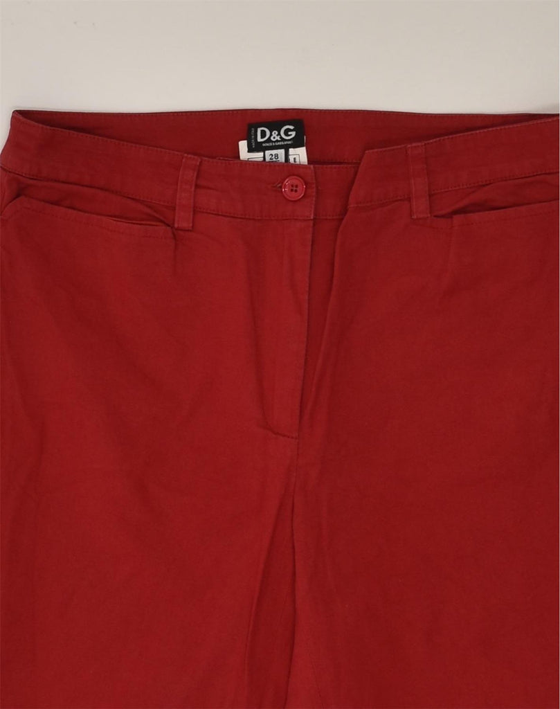 DOLCE & GABBANA Womens Capri Trousers W28 L18 Red Cotton | Vintage Dolce & Gabbana | Thrift | Second-Hand Dolce & Gabbana | Used Clothing | Messina Hembry 