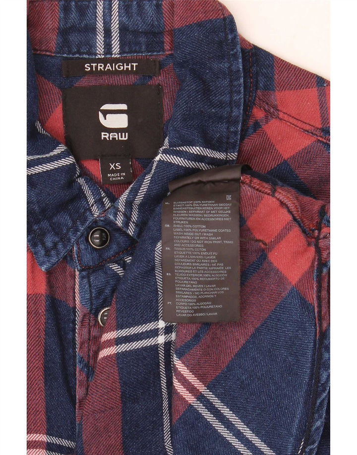 G-Star Mens Flannel Shirt XS Multicoloured Plaid Cotton