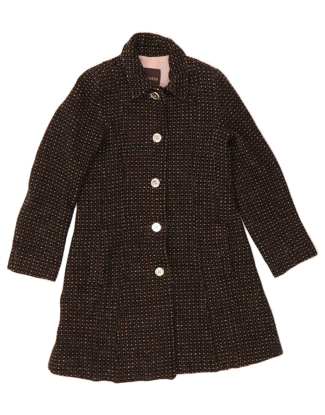 TRUSSARDI JUNIOR Girls Overcoat 9-10 Years Black Flecked Acrylic Vintage Trussardi Junior and Second-Hand Trussardi Junior from Messina Hembry 