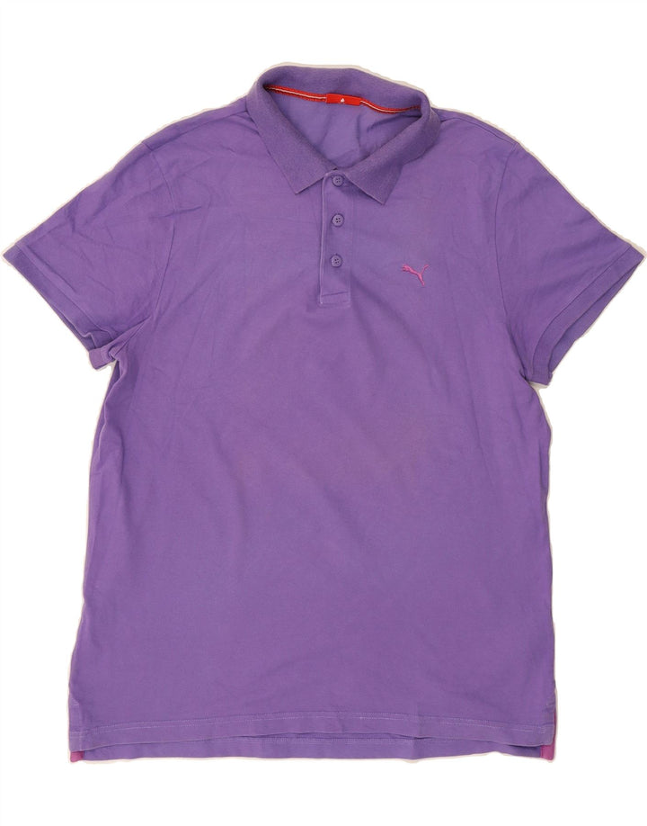 PUMA Mens Polo Shirt XL Purple Cotton Vintage Puma and Second-Hand Puma from Messina Hembry 