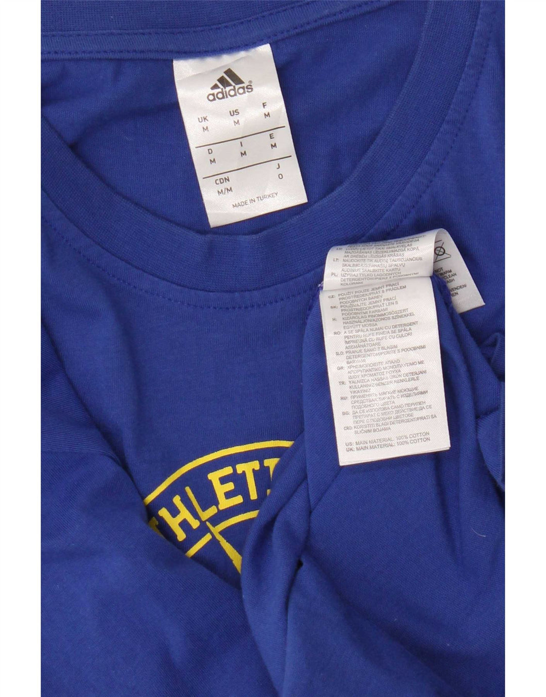 Adidas Mens Boston Marathon Graphic T-Shirt Top Medium Blue Cotton