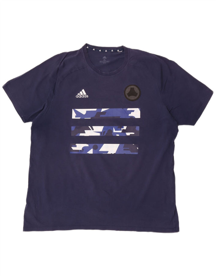 Adidas Mens Graphic T-Shirt Top XL Navy Blue