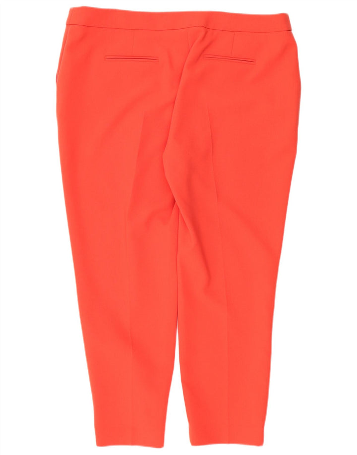 Jaeger Womens Straight Chino Trousers UK 18 XL W40 L27 Red Polyester