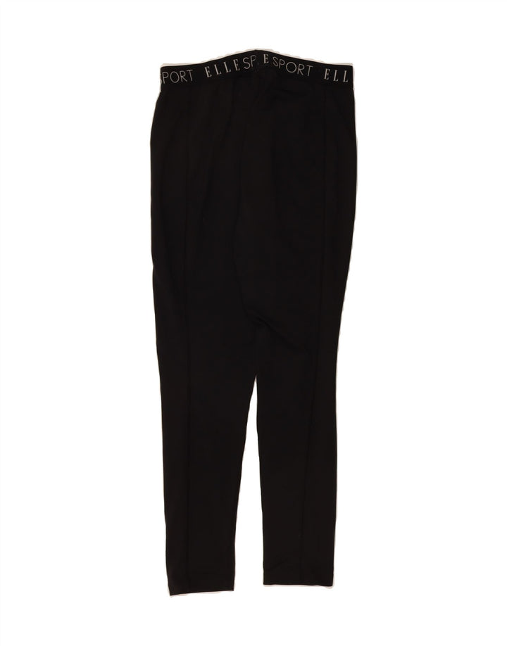 ELLE SPORT Womens Graphic Leggings UK 16 Large Black Vintage Elle Sport and Second-Hand Elle Sport from Messina Hembry 