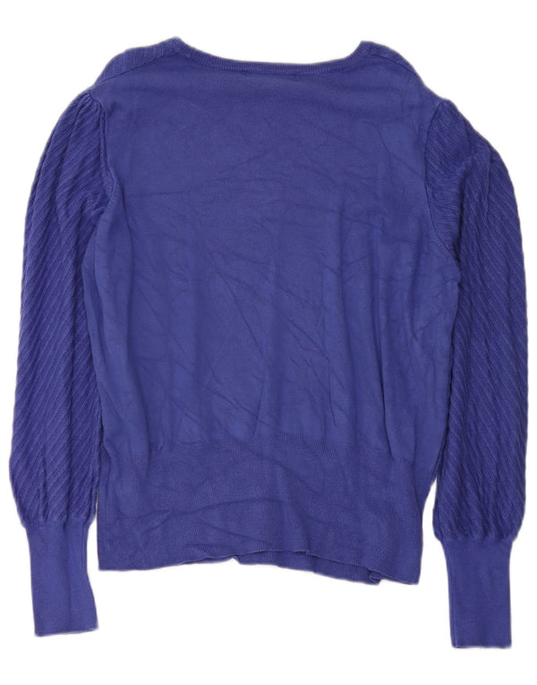 Marks & Spencer Womens Boat Neck Jumper Sweater UK 18 XL Blue Viscose