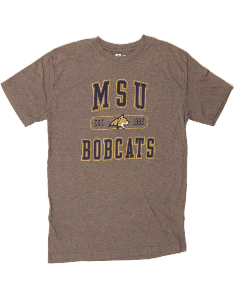 RUSSELL ATHLETIC Mens Bobcats Graphic T-Shirt Top UK 42/44 Large Grey Vintage Russell Athletic and Second-Hand Russell Athletic from Messina Hembry 