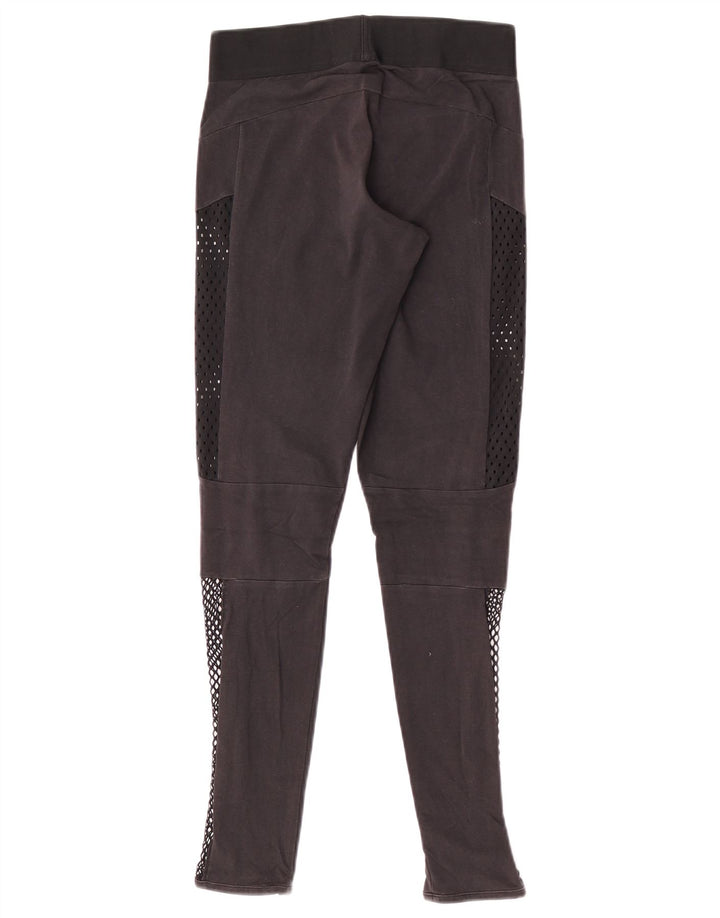 Adidas Womens Leggings UK 8 Small  Black Colourblock Cotton