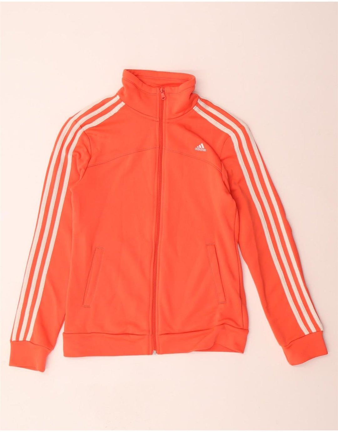 ADIDAS Womens Climalite Tracksuit Top Jacket UK 8/10 Small Orange