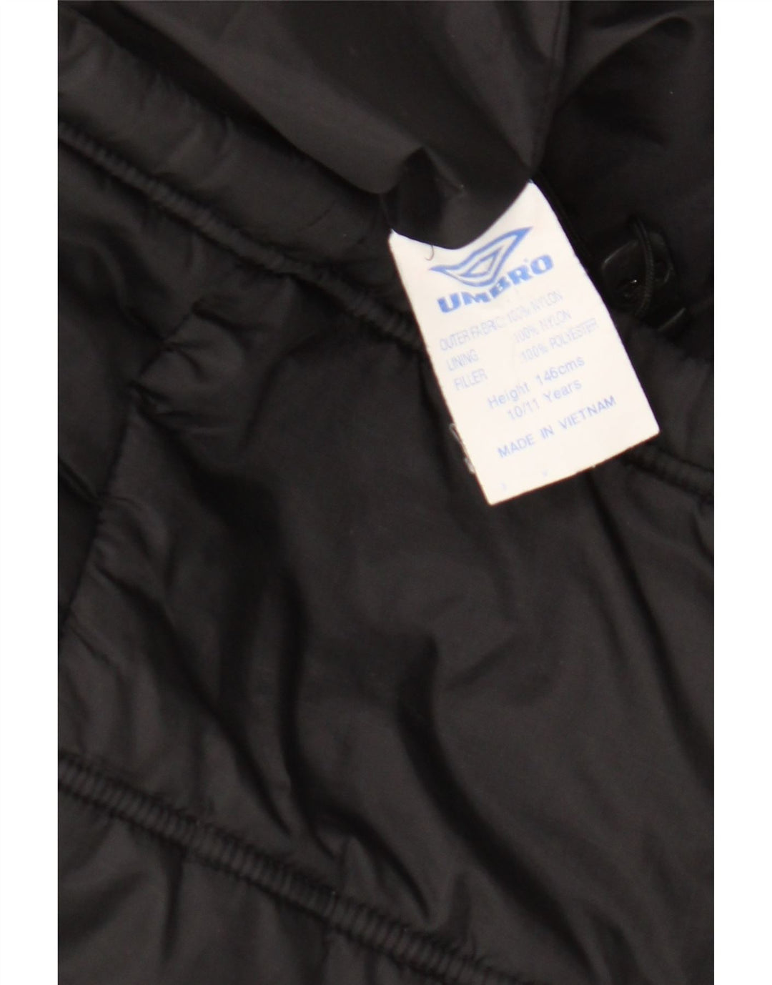 Umbro Boys Padded Jacket 10-11 Years Black Nylon