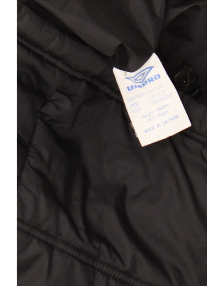 Umbro Boys Padded Jacket 10-11 Years Black Nylon