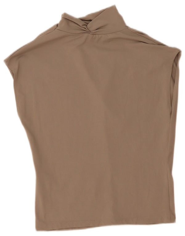 Zara Womens Sleeveless Blouse Top UK 12 Medium Grey Polyamide