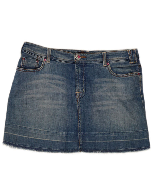 Oasis Womens Mini Denim Skirt UK 10 Small W32 Blue Cotton