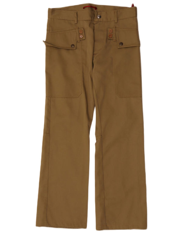David Mayer Womens Bootcut Cargo Trousers IT 46 Large W31 L29 Khaki