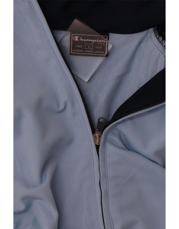 CHAMPION Mens Tracksuit Top Jacket Large Blue Colourblock