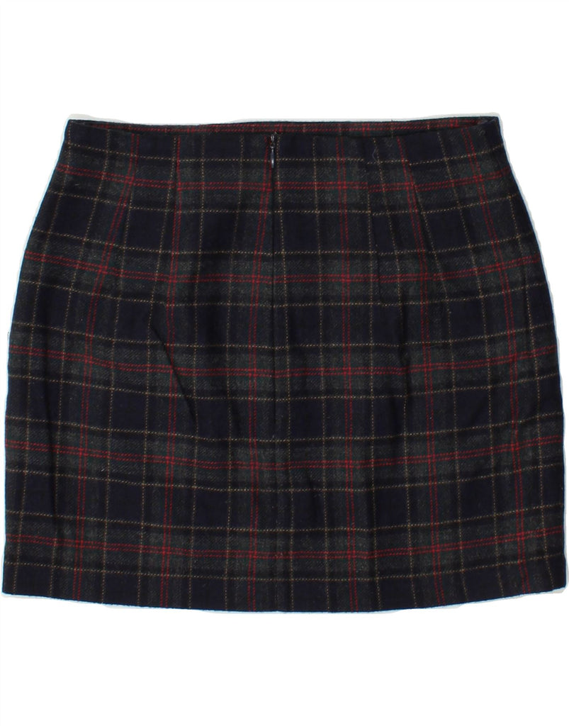FRENCH CONNECTION Womens Mini Skirt UK 12 Medium W28  Navy Blue Check Wool Vintage French Connection and Second-Hand French Connection from Messina Hembry 