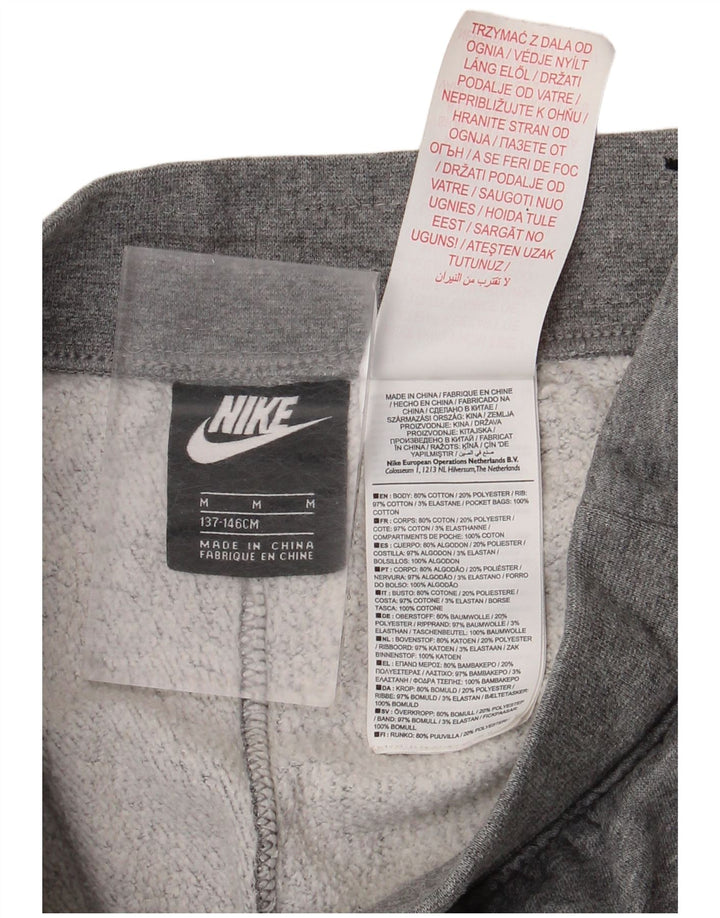 Nike Boys Tracksuit Trousers Joggers 10-11 Years Medium Grey Cotton
