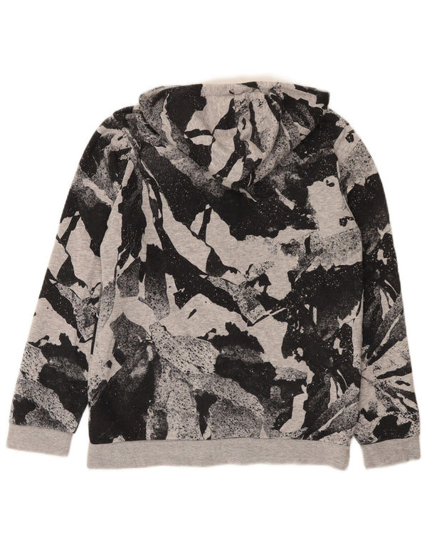 Adidas Boys Zip Hoodie Sweater 11-12 Years Grey Camouflage Cotton