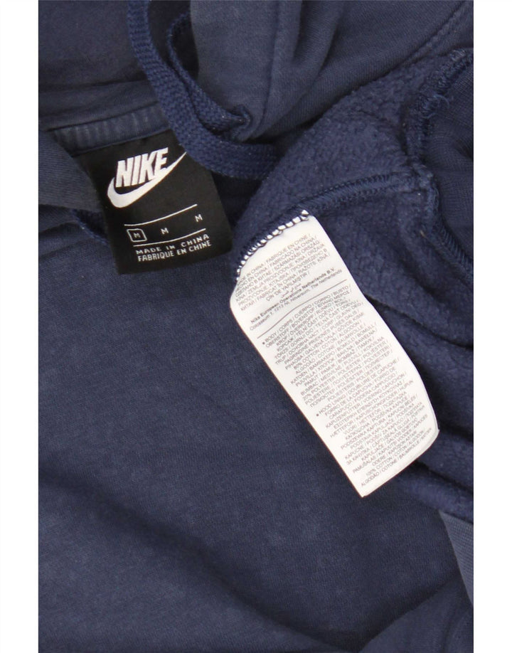 Nike Mens Hoodie Jumper Medium Navy Blue Fair Isle Cotton