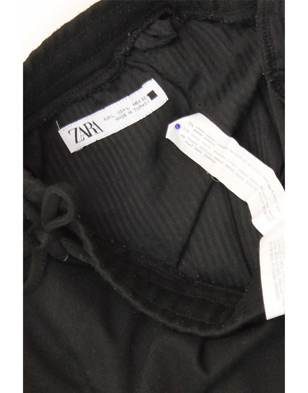 Zara Mens Sport Shorts Large  Black Polyester