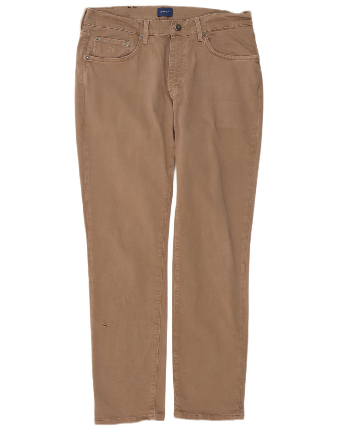 GANT Mens Slim Casual Trousers W36 L32  Beige Cotton