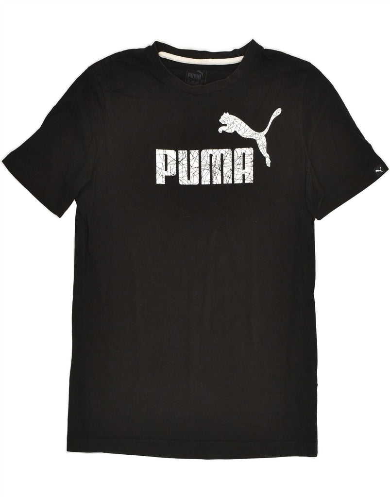 PUMA Mens Graphic T-Shirt Top Small Black Cotton | Vintage Puma | Thrift | Second-Hand Puma | Used Clothing | Messina Hembry 