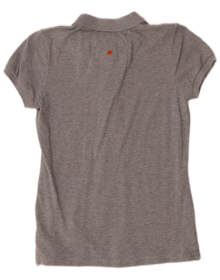 MISTRAL Womens Polo Shirt UK 12 Medium Grey Cotton