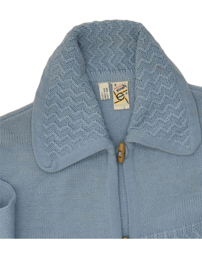 VINTAGE Womens Cardigan Sweater UK 14 Large Blue Wool | Vintage Vintage | Thrift | Second-Hand Vintage | Used Clothing | Messina Hembry 