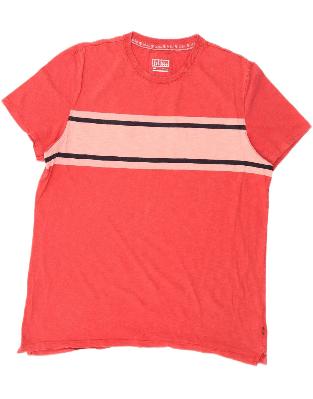 FAT FACE Mens T-Shirt Top 2XL Red Colourblock Cotton