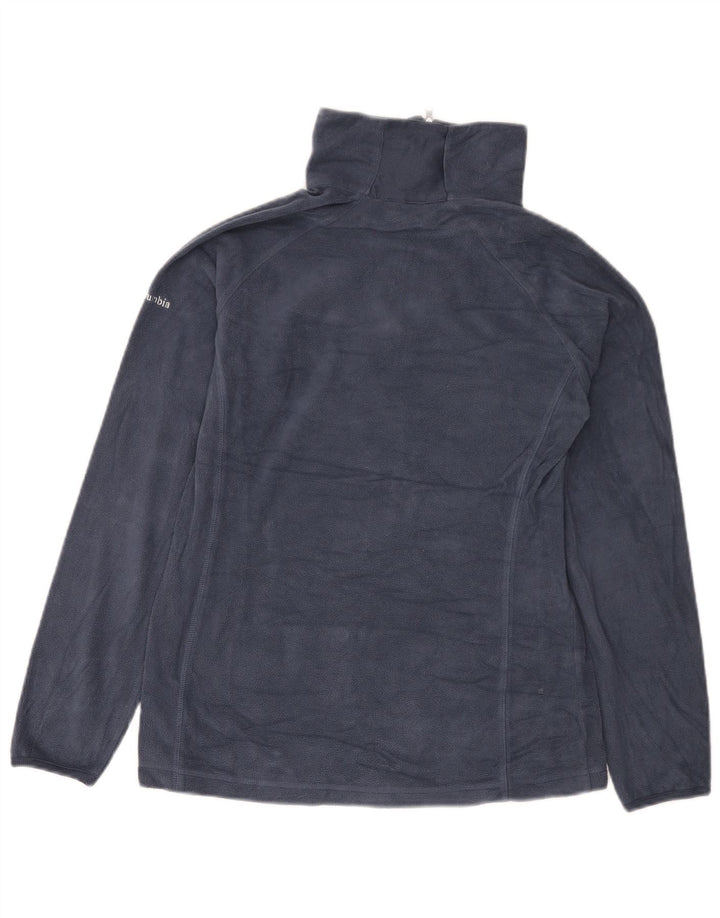 Columbia Womens Zip Neck Fleece Jumper UK 10 Small Navy Blue Polyester