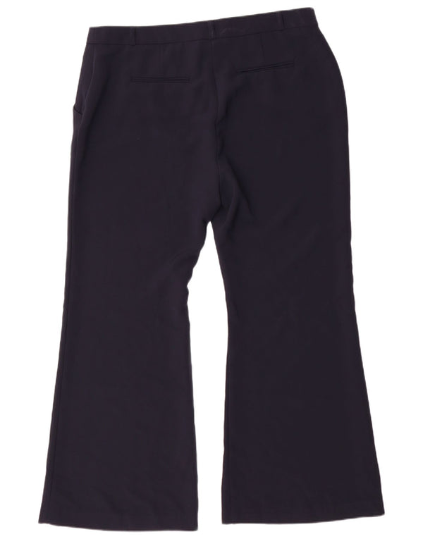 Marks & Spencer Womens Bootcut Chino Trousers UK 18 XL W36 L30 Navy Blue