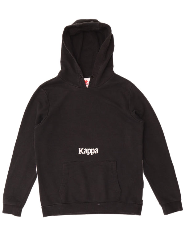 Kappa Mens Graphic Hoodie Jumper Large Black Cotton