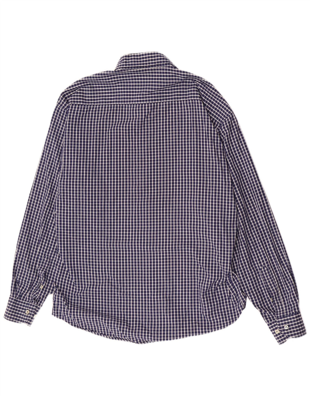 Fila Mens Regular Fit Shirt Medium Navy Blue Gingham Cotton
