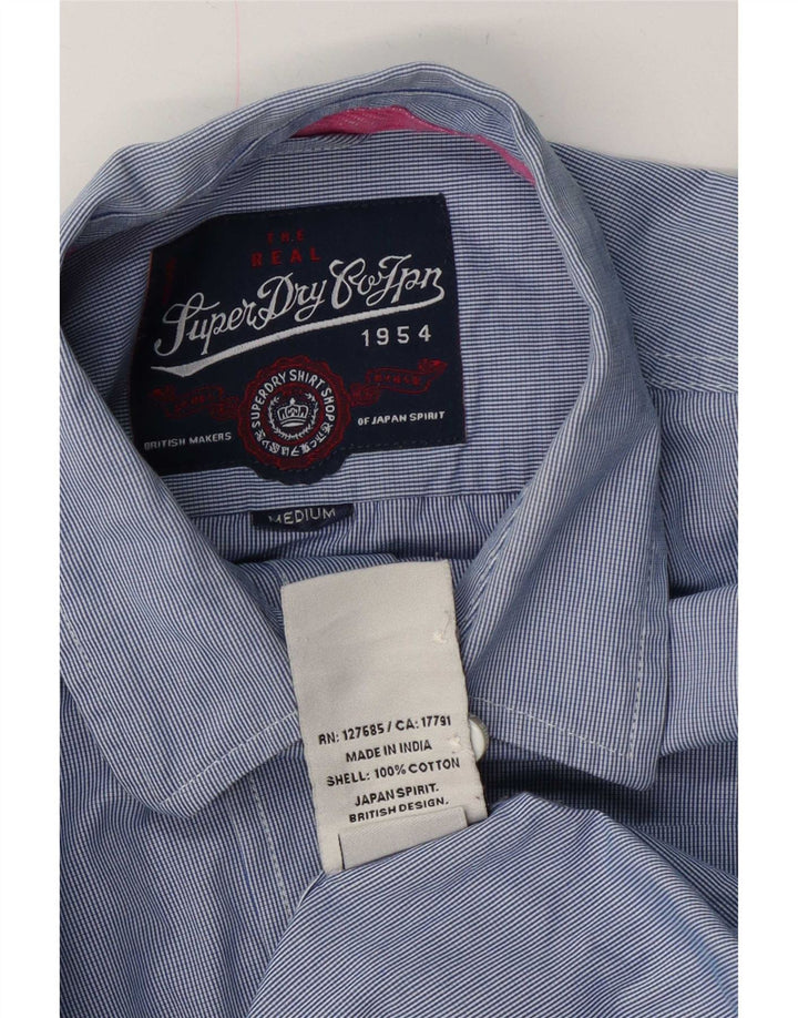 Superdry Mens Shirt Medium Blue Check Cotton
